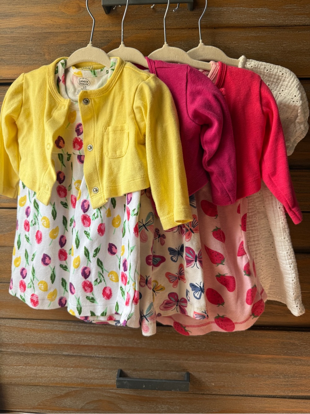 BUNDLE 4 Floral & Fruit & White Dresses with Matching Cardigans
